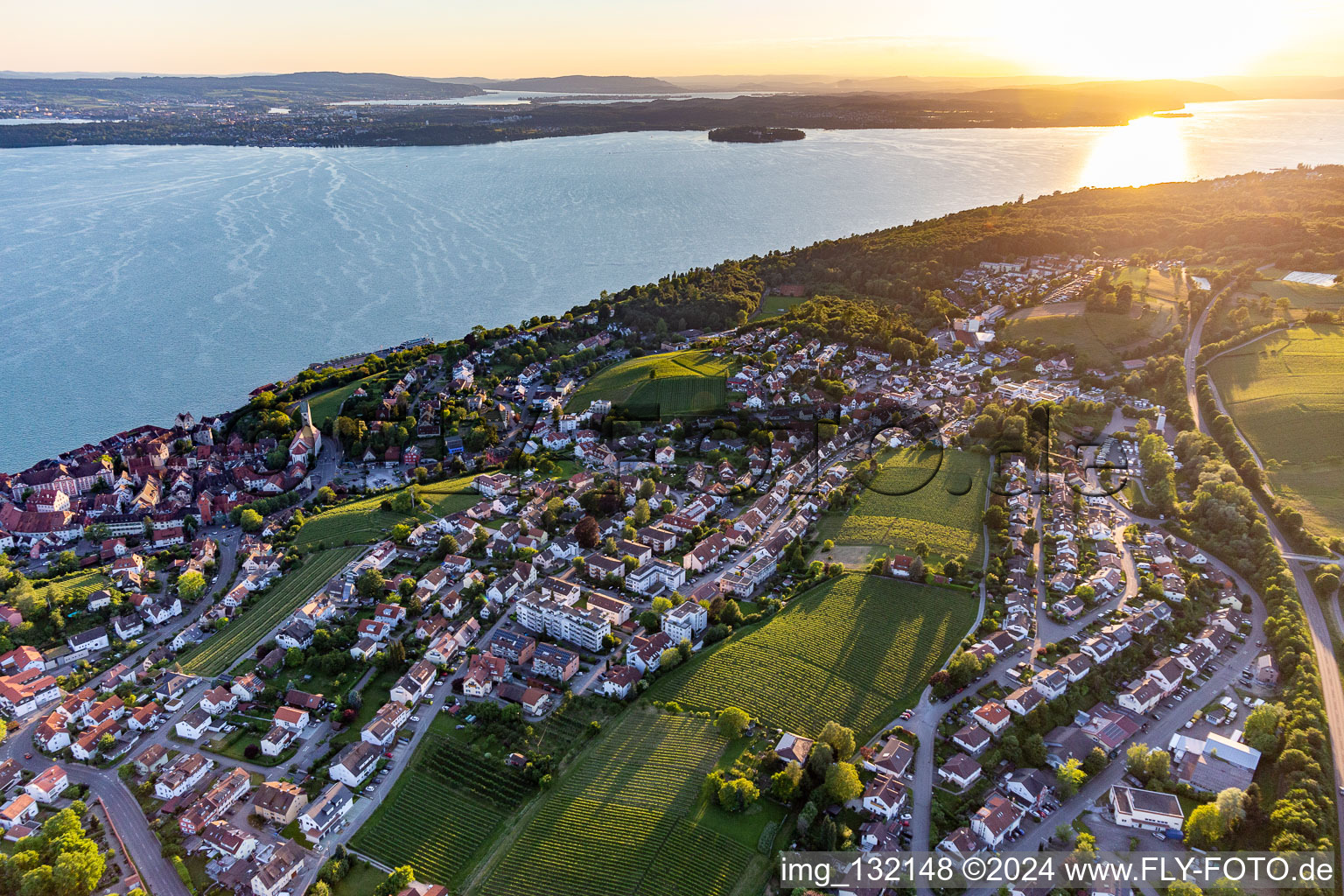 Meersburg dans le département Bade-Wurtemberg, Allemagne d'en haut