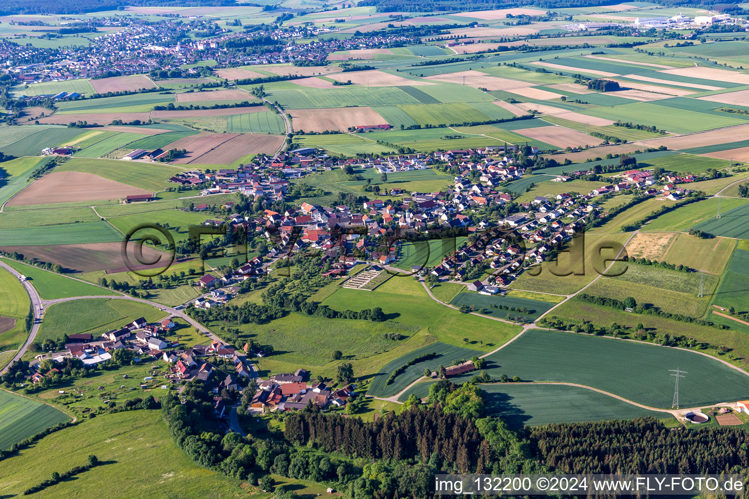 Vue aérienne de Quartier Rohrdorf in Meßkirch dans le département Bade-Wurtemberg, Allemagne