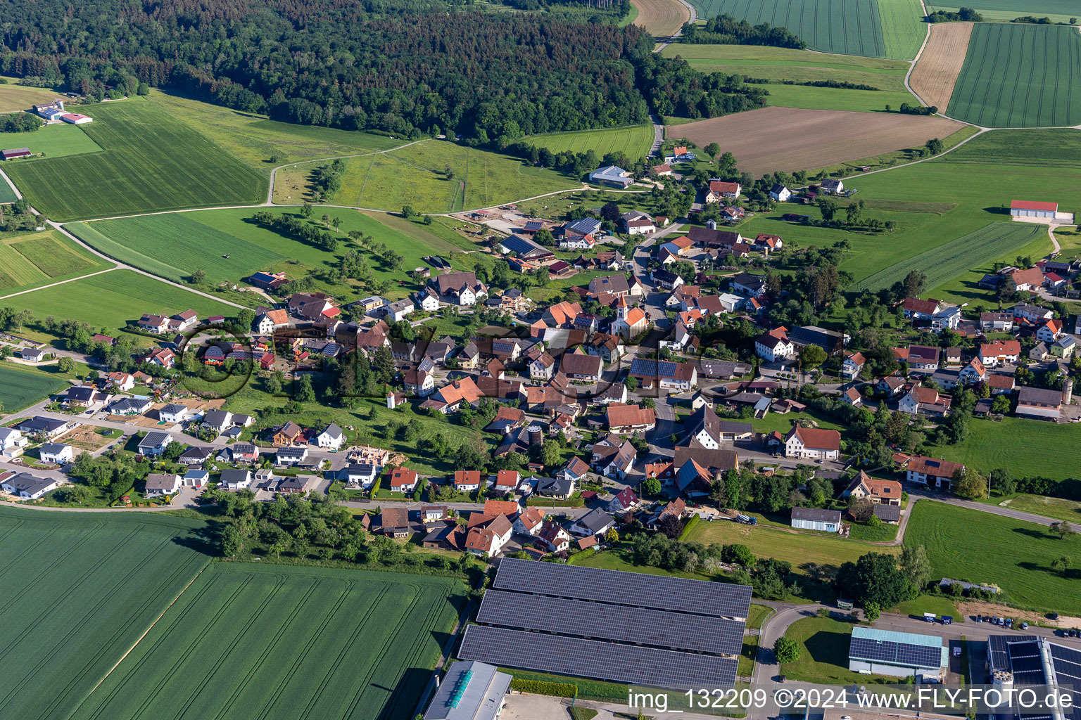 Vue aérienne de Quartier Heudorf in Meßkirch dans le département Bade-Wurtemberg, Allemagne