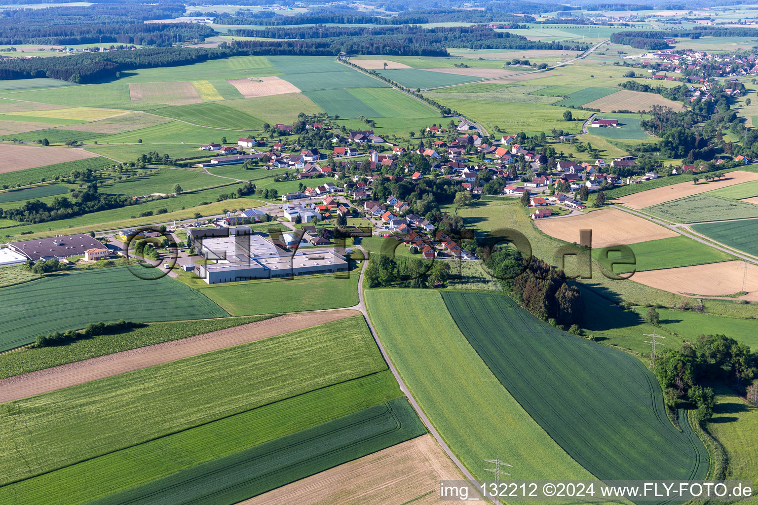 Vue aérienne de Quartier Krumbach in Sauldorf dans le département Bade-Wurtemberg, Allemagne