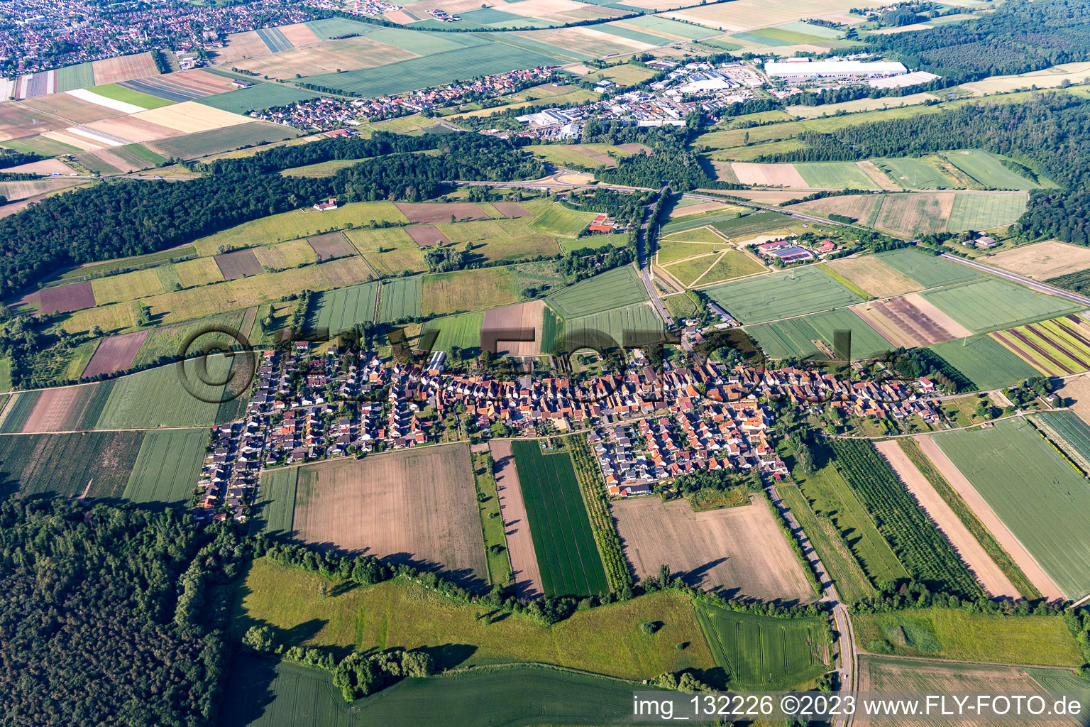 Photographie aérienne de Erlenbach bei Kandel dans le département Rhénanie-Palatinat, Allemagne