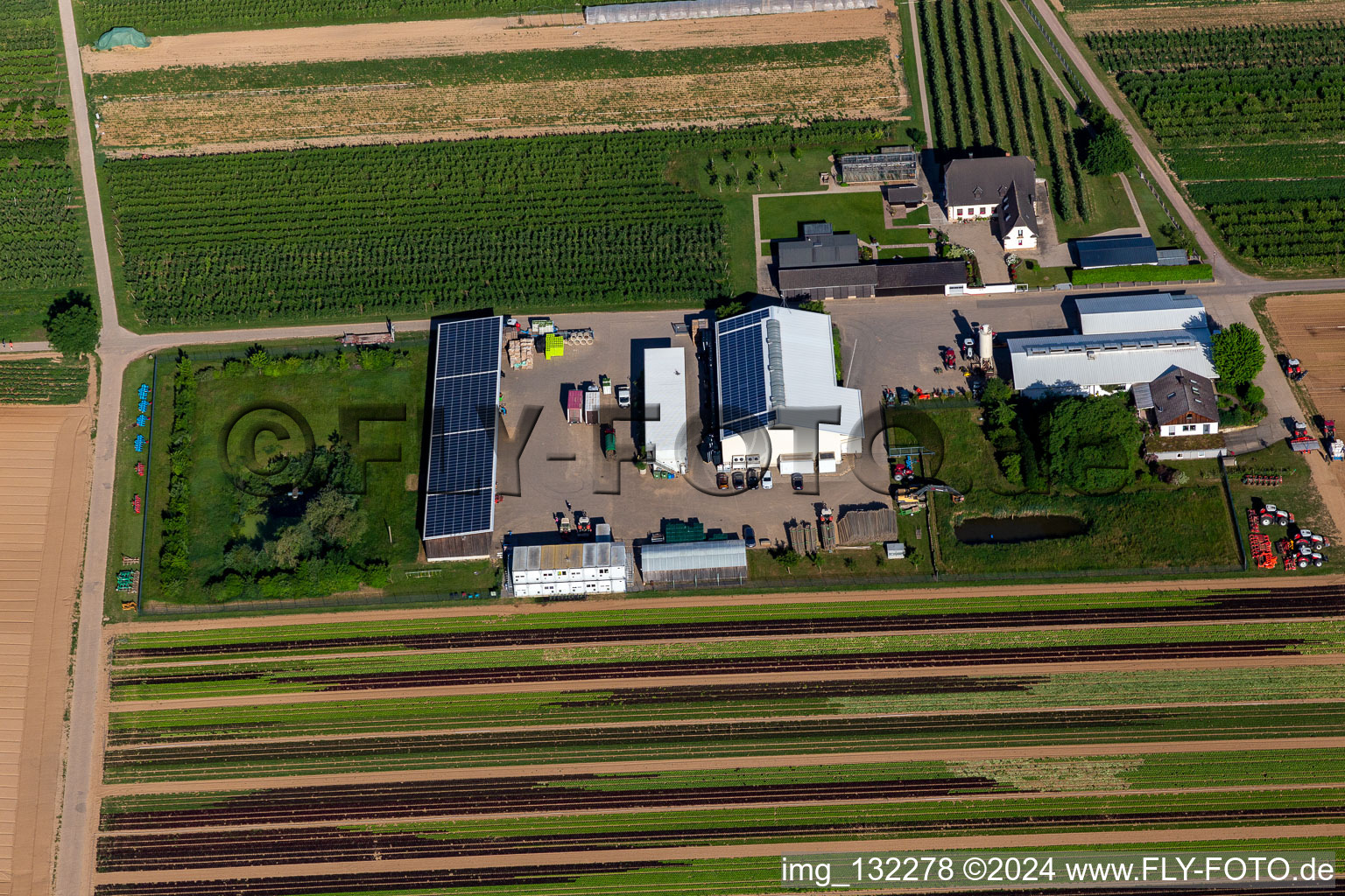 Vue aérienne de Le jardin du fermier à Winden dans le département Rhénanie-Palatinat, Allemagne