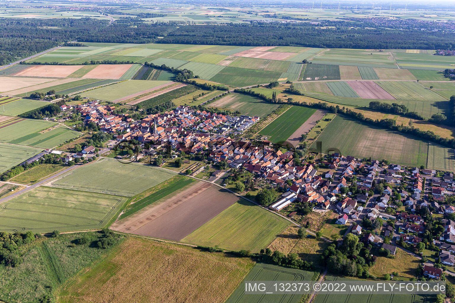 Erlenbach bei Kandel dans le département Rhénanie-Palatinat, Allemagne depuis l'avion