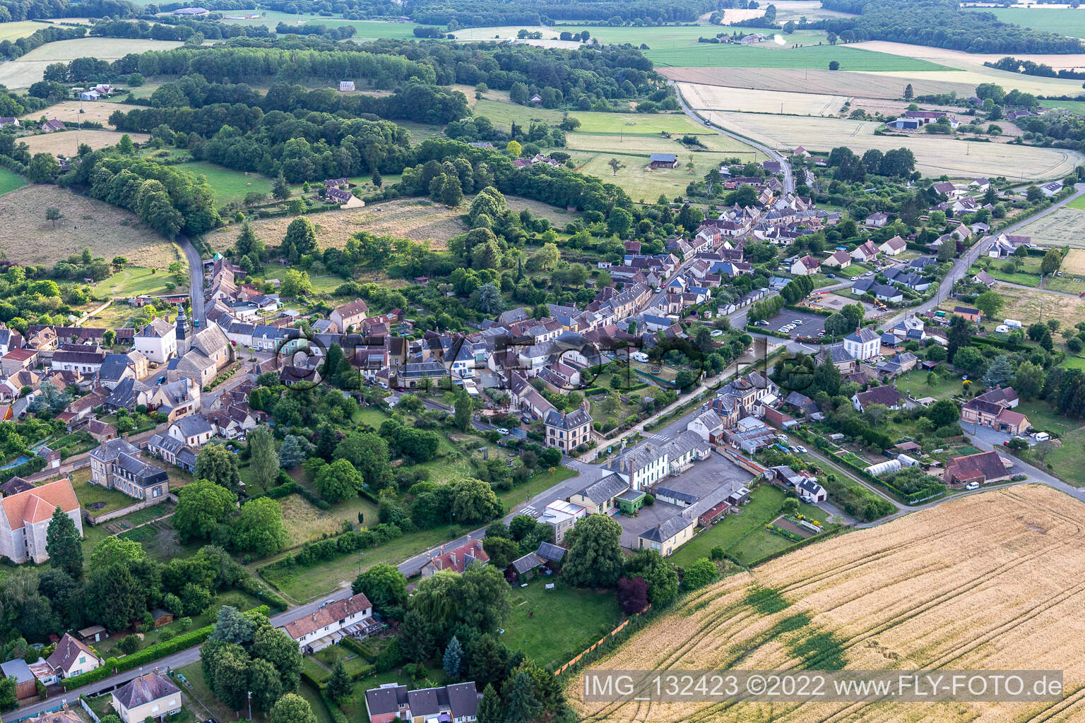 Photographie aérienne de Coudrecieux dans le département Sarthe, France