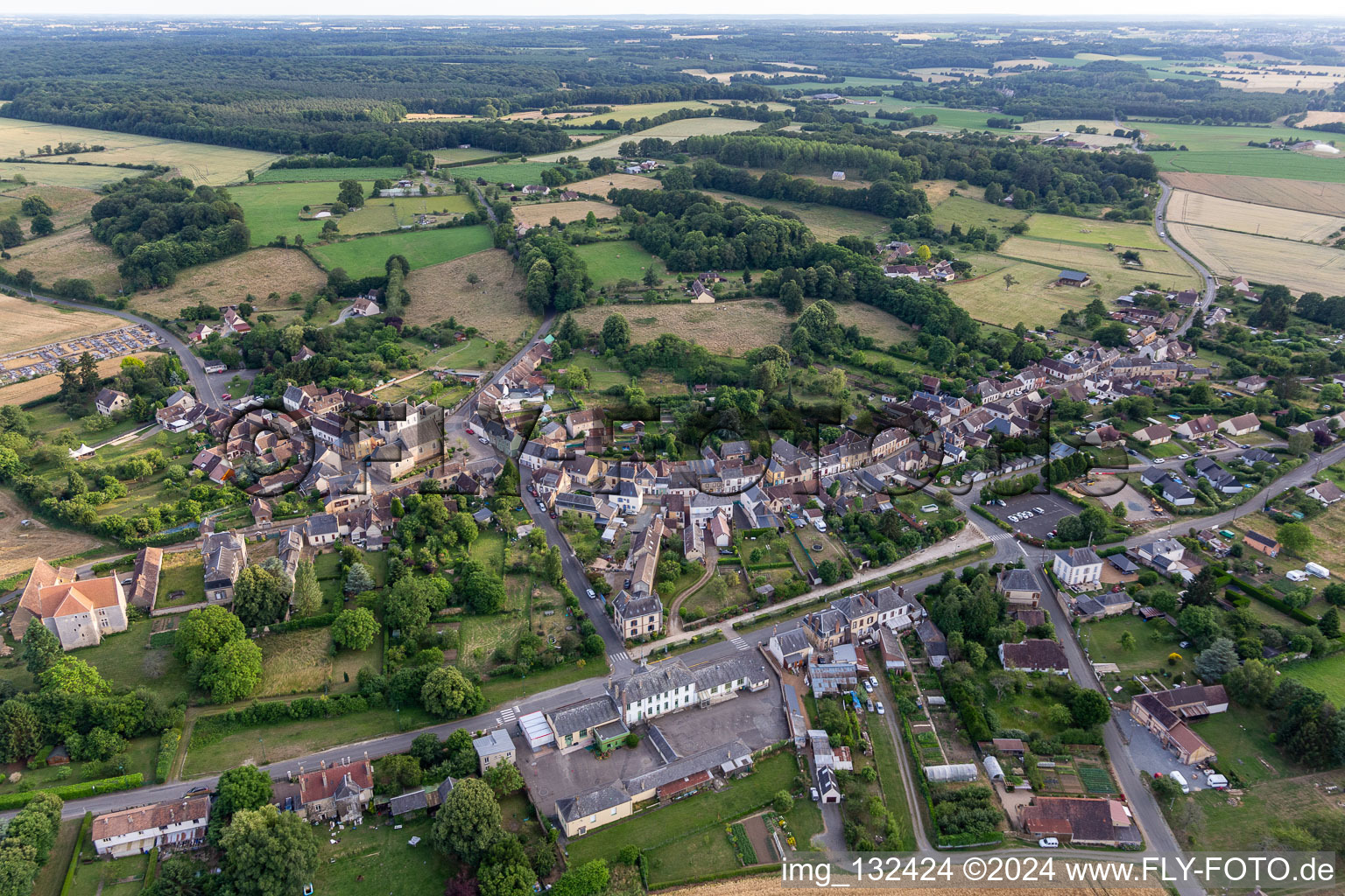 Vue oblique de Coudrecieux dans le département Sarthe, France