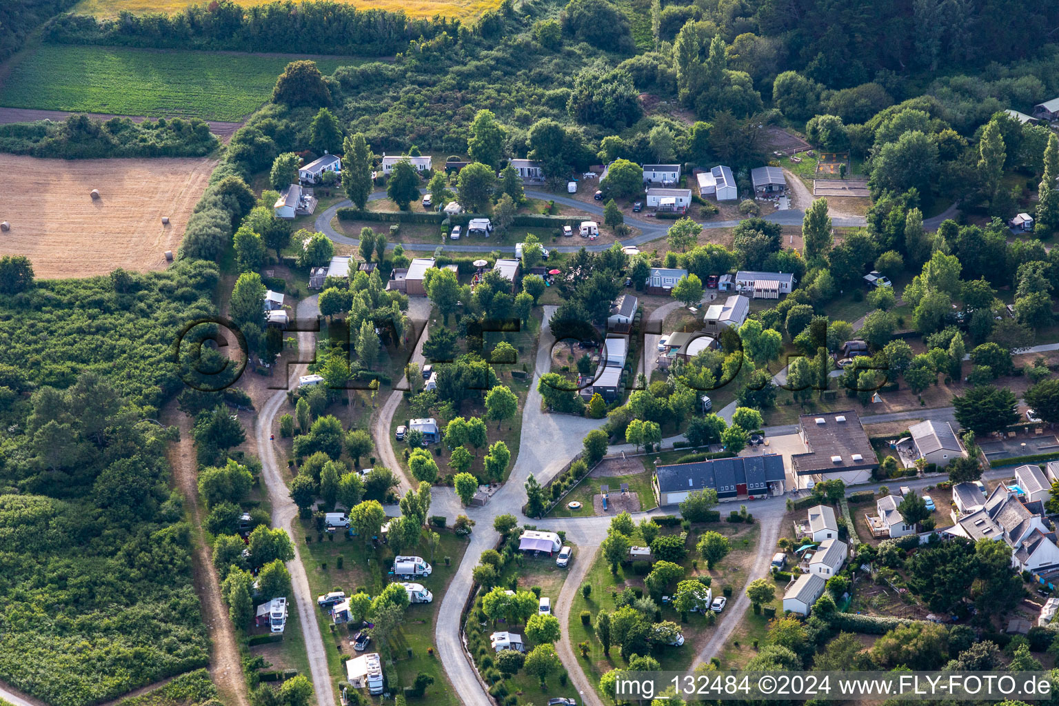 Vue aérienne de Camping Des Dunes à Treffiagat dans le département Finistère, France