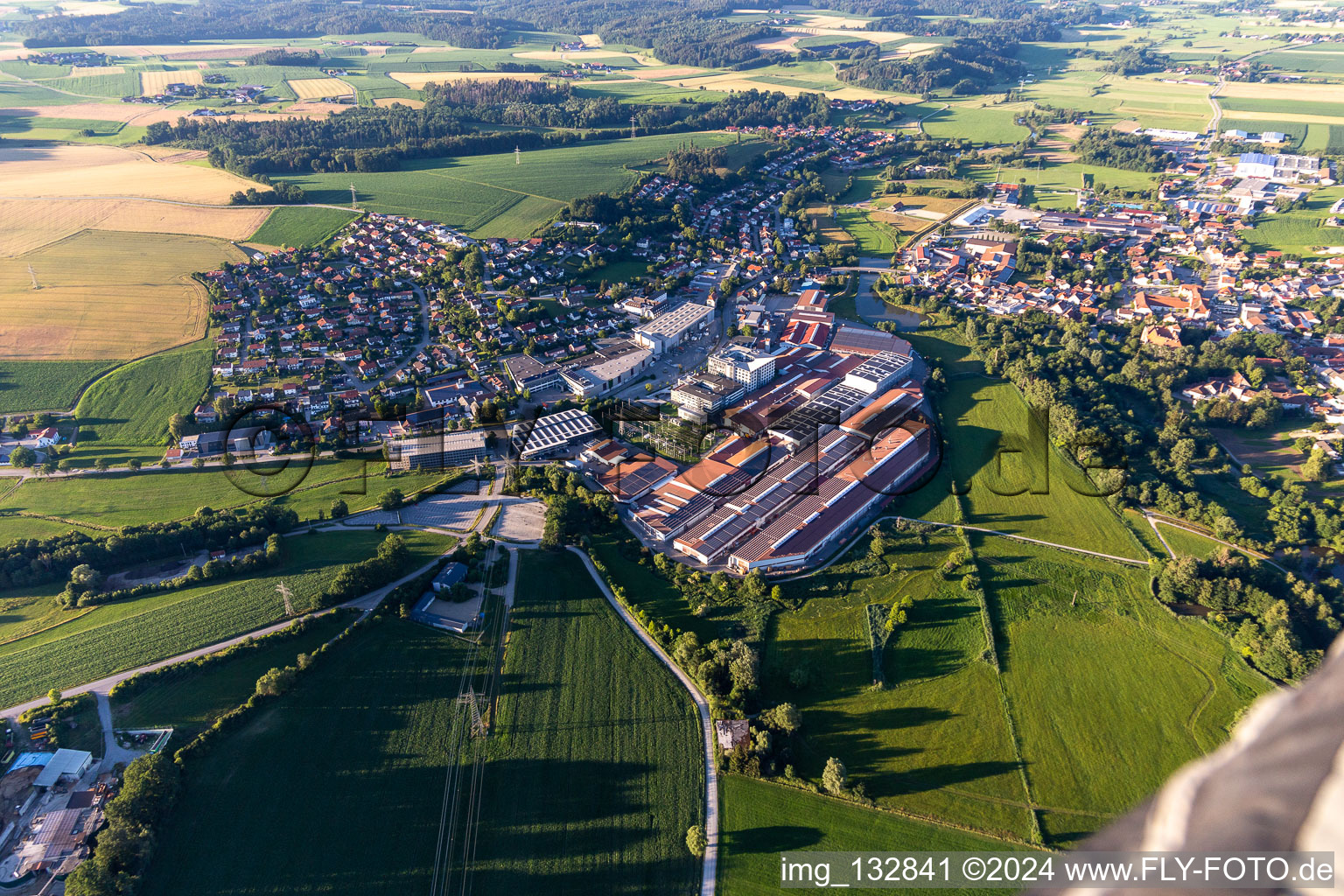 Vue oblique de Arnstorf dans le département Bavière, Allemagne