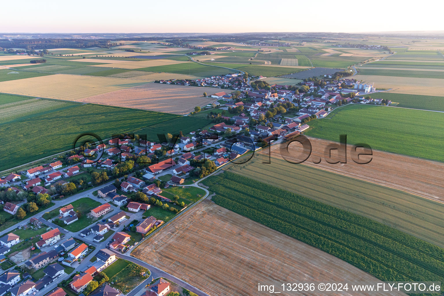 Vue aérienne de Buchhofen dans le département Bavière, Allemagne