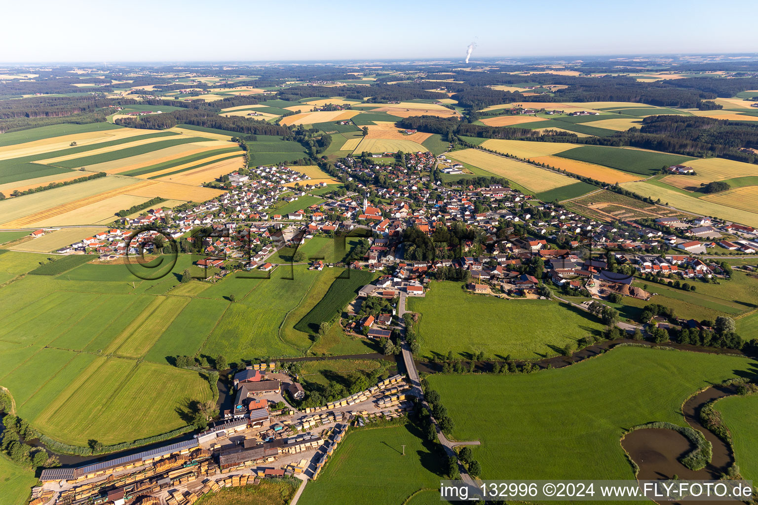 Photographie aérienne de Gerzen dans le département Bavière, Allemagne