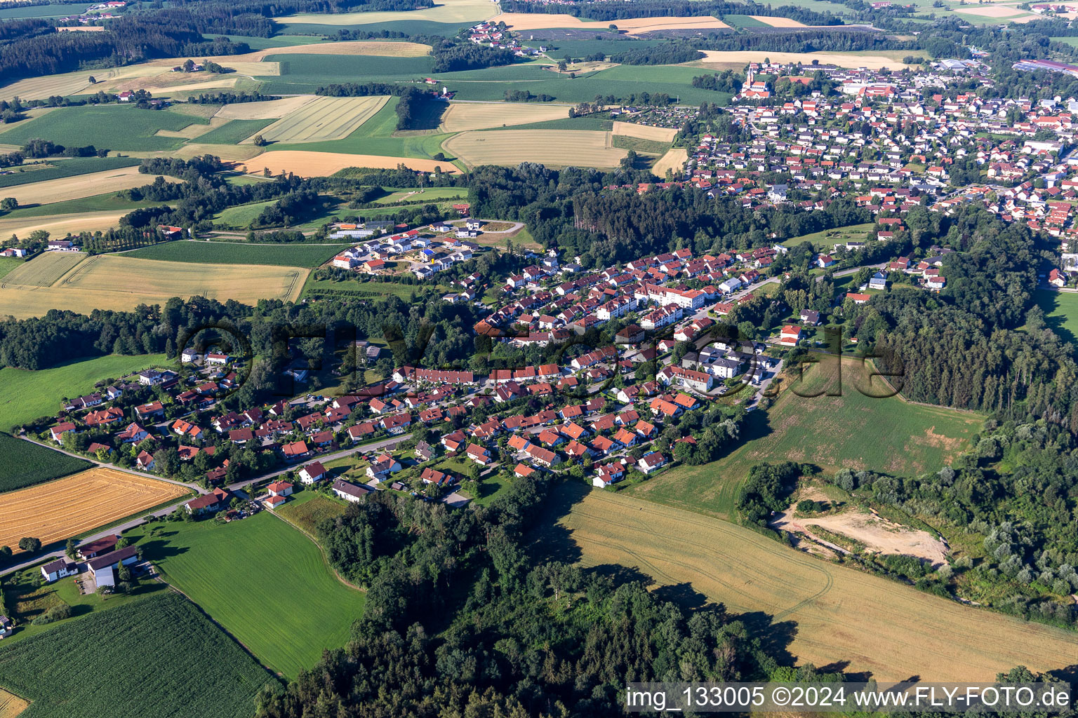 Vue aérienne de Ver à Vilsbiburg dans le département Bavière, Allemagne