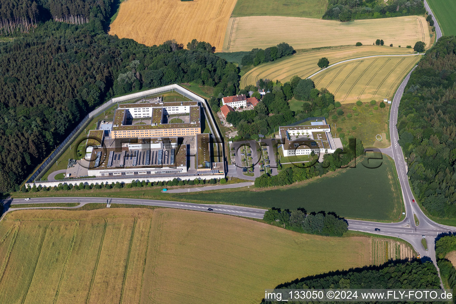 Photographie aérienne de Établissement correctionnel Landshut à le quartier Altenbach in Landshut dans le département Bavière, Allemagne