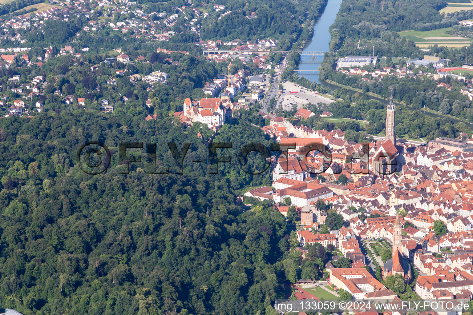 Photographie aérienne de Vieille ville Landshut à Landshut dans le département Bavière, Allemagne