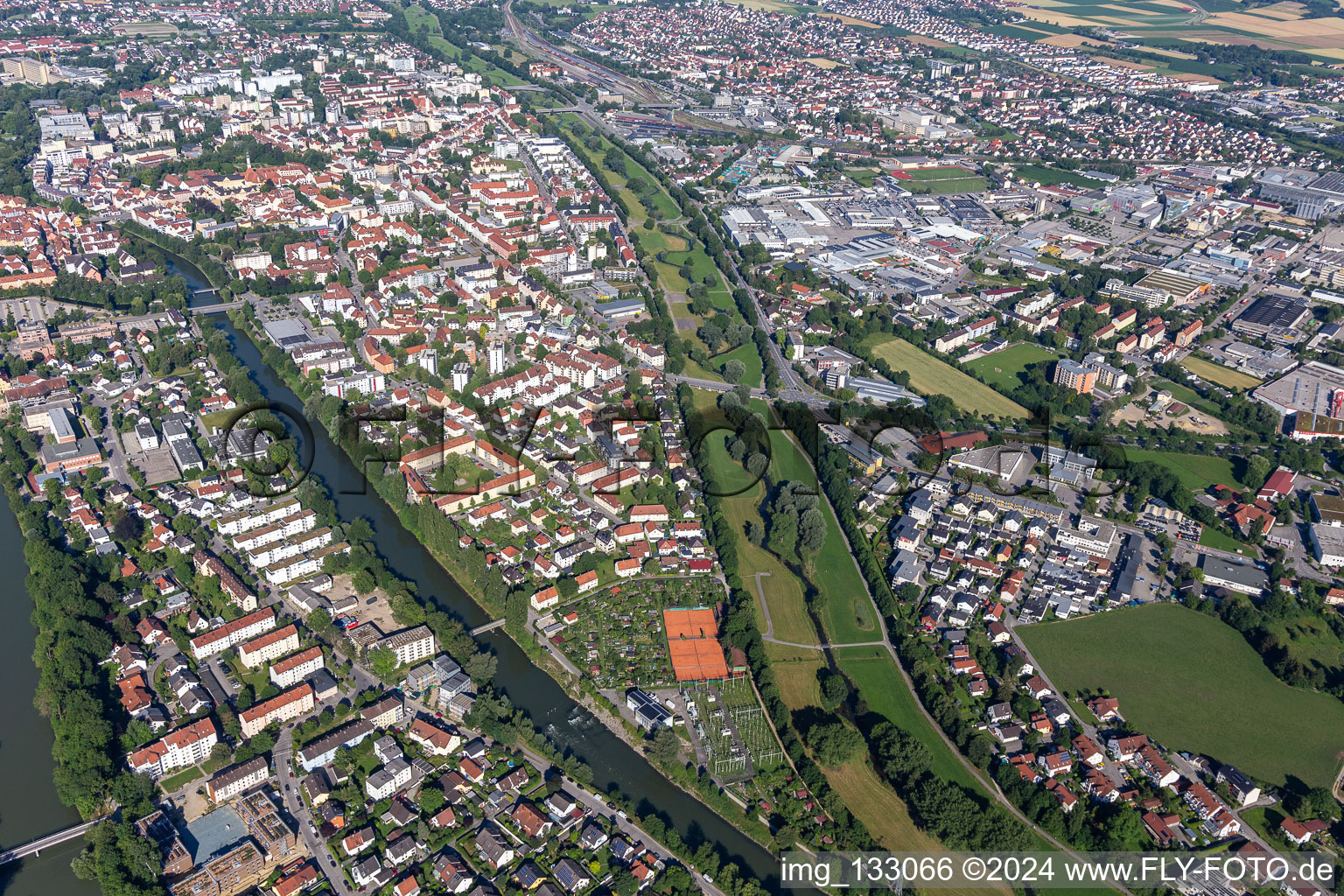 Vue aérienne de Landshut dans le département Bavière, Allemagne