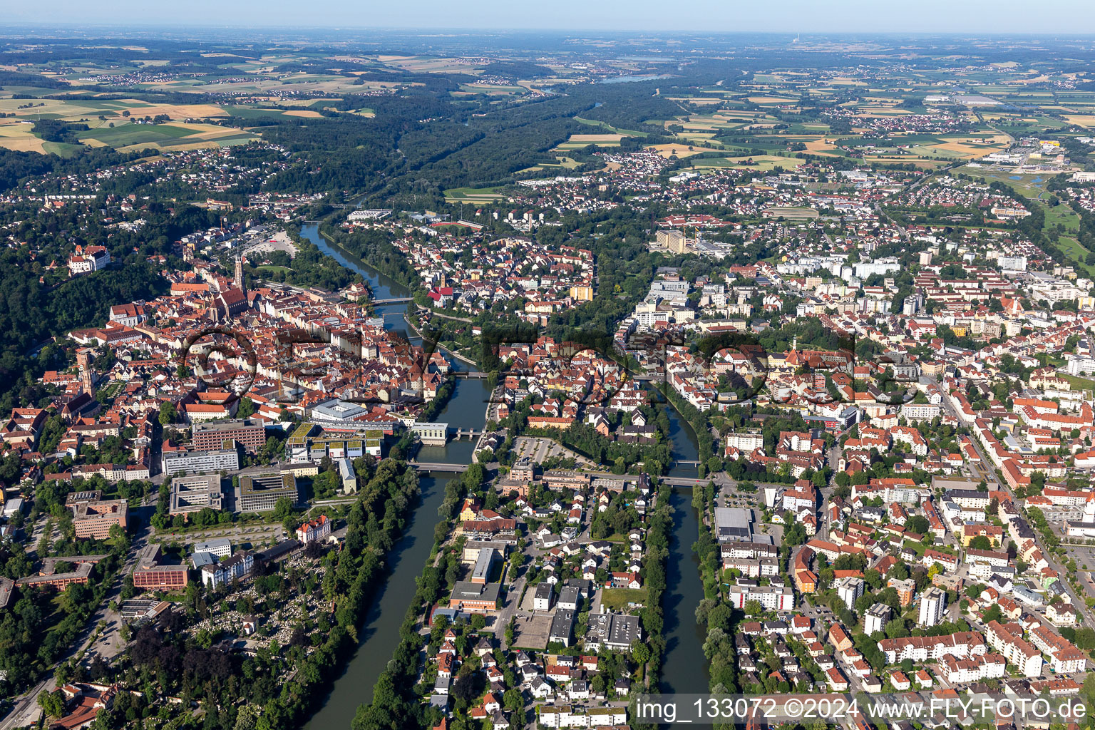 Photographie aérienne de Landshut dans le département Bavière, Allemagne