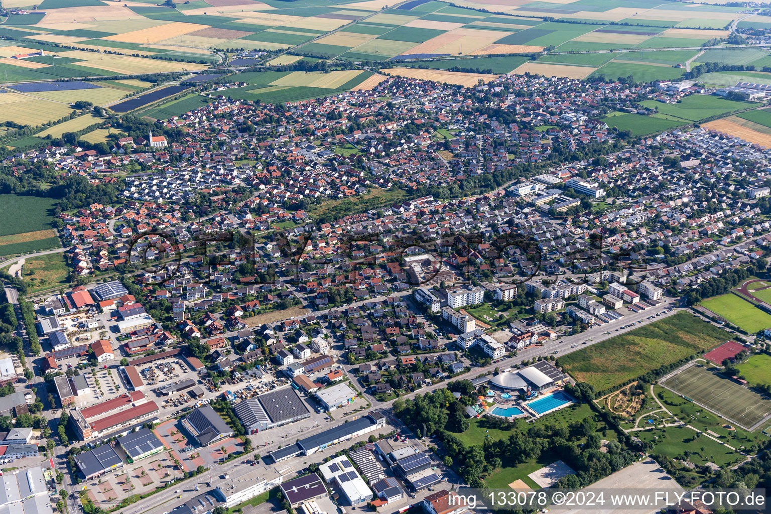 Vue aérienne de Ergolding dans le département Bavière, Allemagne