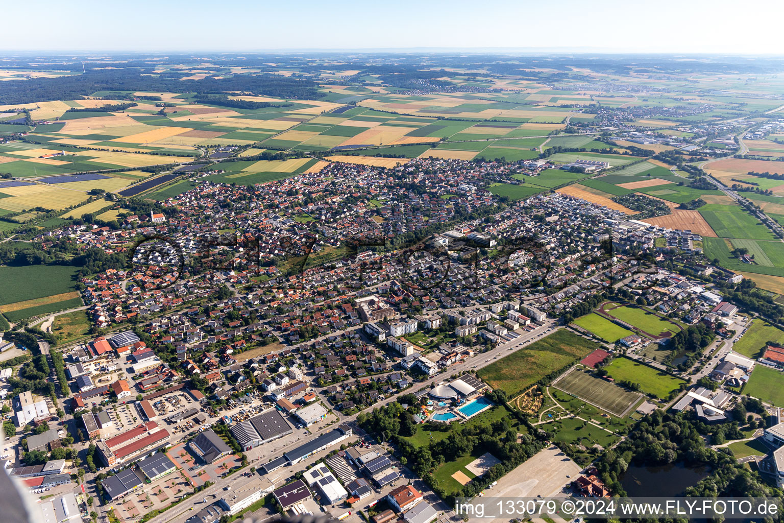 Vue aérienne de Ergolding dans le département Bavière, Allemagne