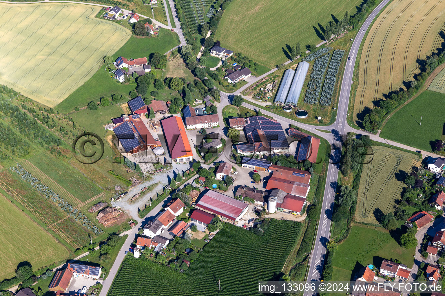 Vue aérienne de Quartier Unterglaim in Ergolding dans le département Bavière, Allemagne