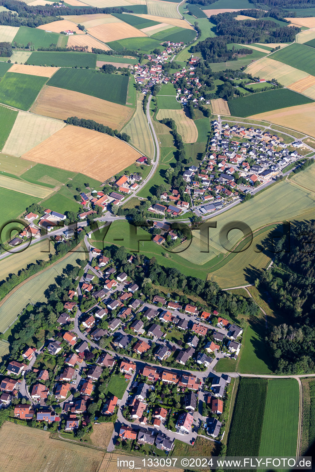 Vue aérienne de Quartier Unterglaim in Ergolding dans le département Bavière, Allemagne