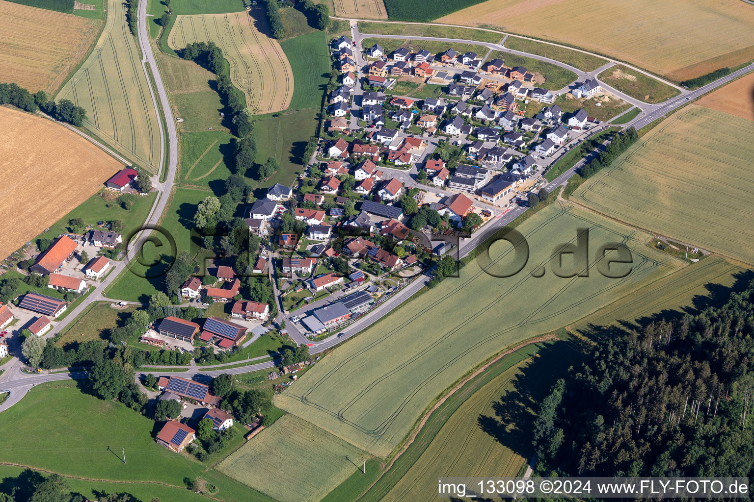 Vue aérienne de Quartier Oberglaim in Ergolding dans le département Bavière, Allemagne