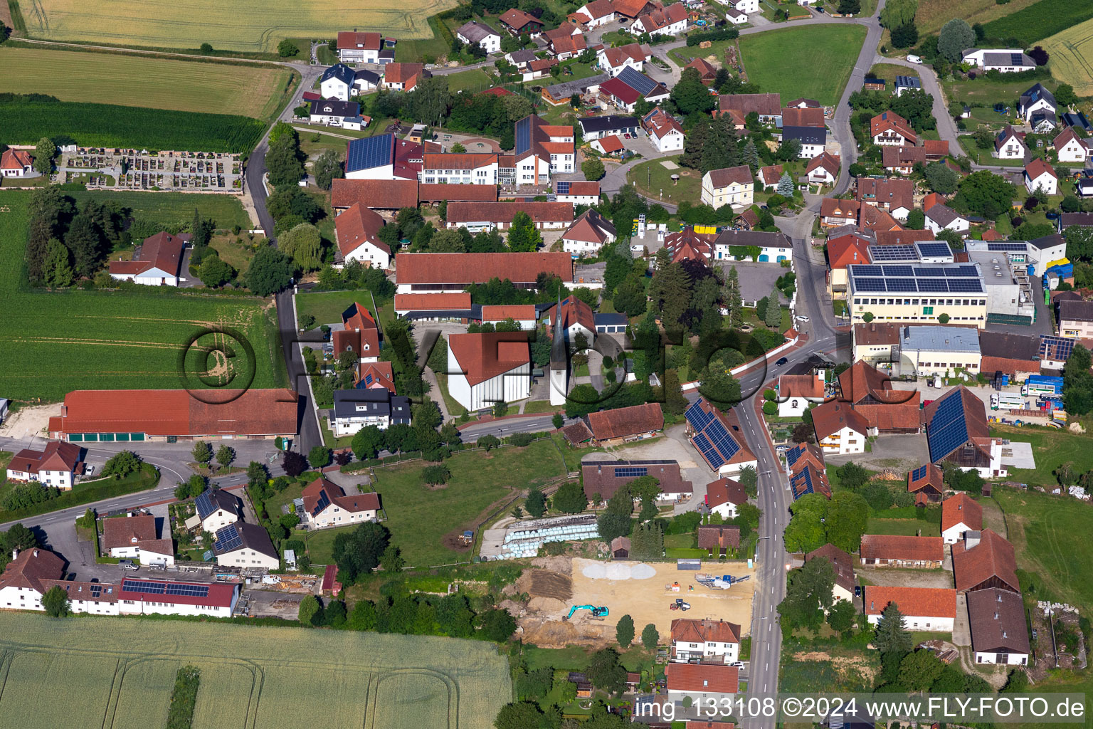 Vue aérienne de Quartier Obergambach in Hohenthann dans le département Bavière, Allemagne