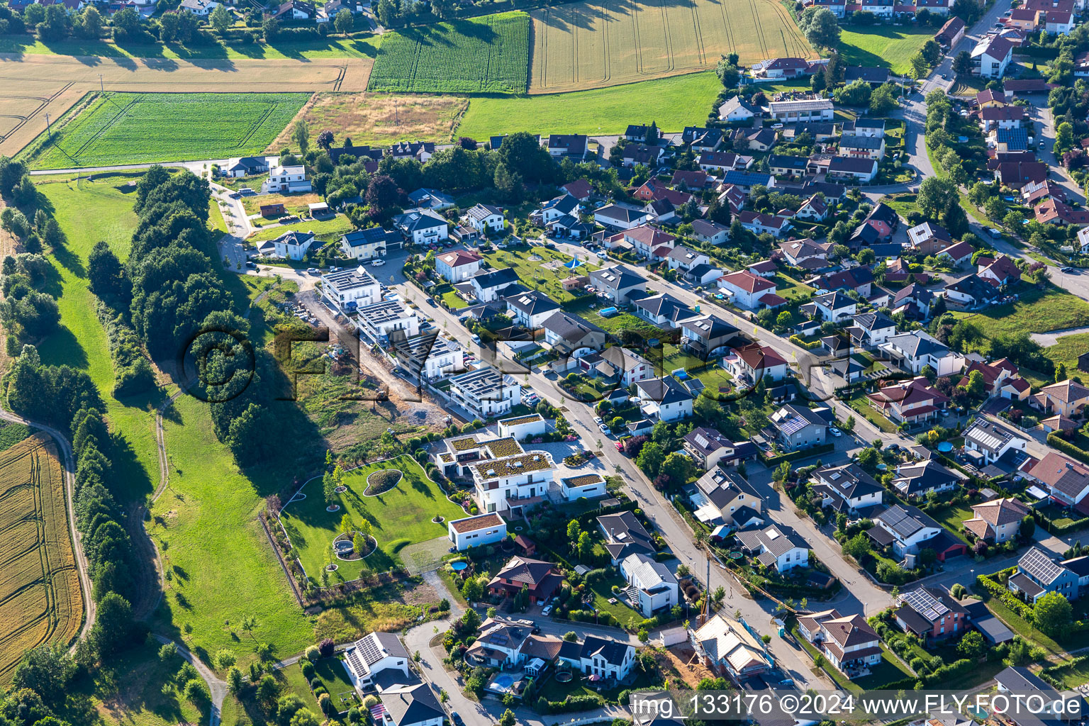 Vue aérienne de Salching dans le département Bavière, Allemagne