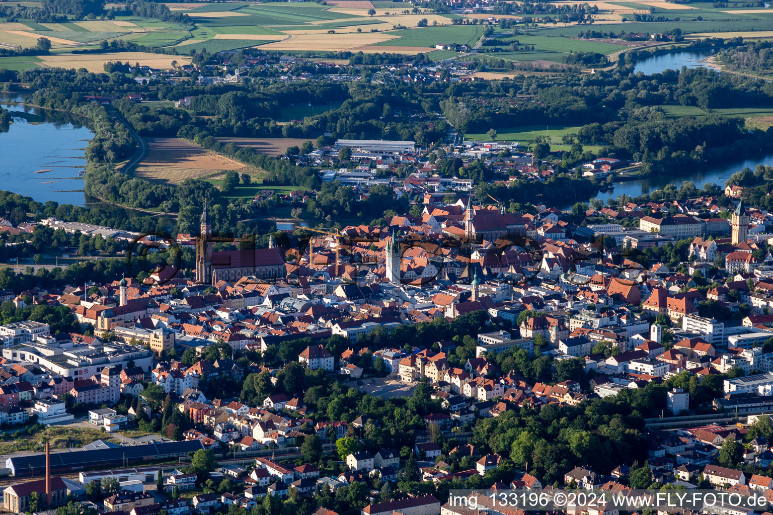 Vue aérienne de Straubing dans le département Bavière, Allemagne