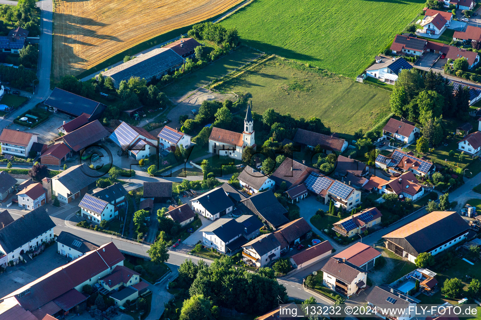 Vue aérienne de Quartier Oberzeitldorn in Kirchroth dans le département Bavière, Allemagne