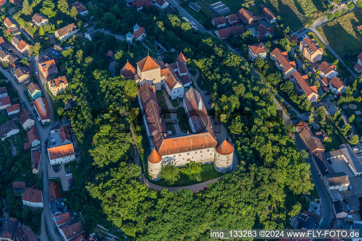 Vue aérienne de Seniors professionnels au château de Wörth à Wörth an der Donau dans le département Bavière, Allemagne