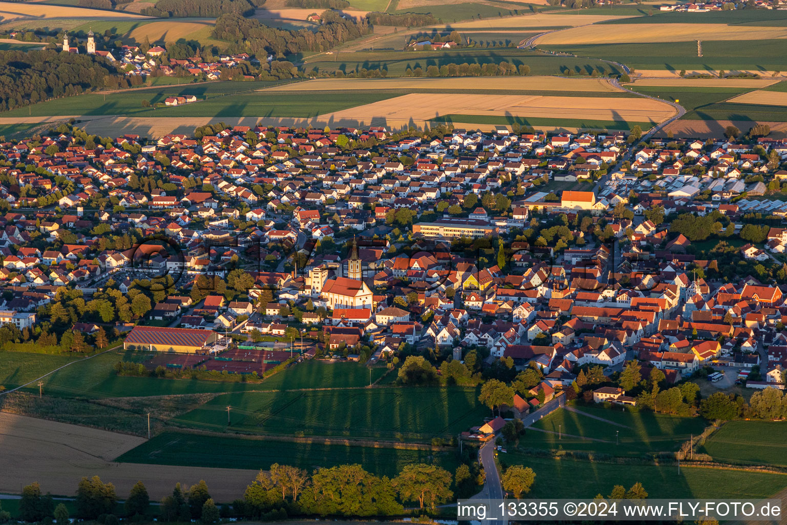 Geiselhöring dans le département Bavière, Allemagne depuis l'avion