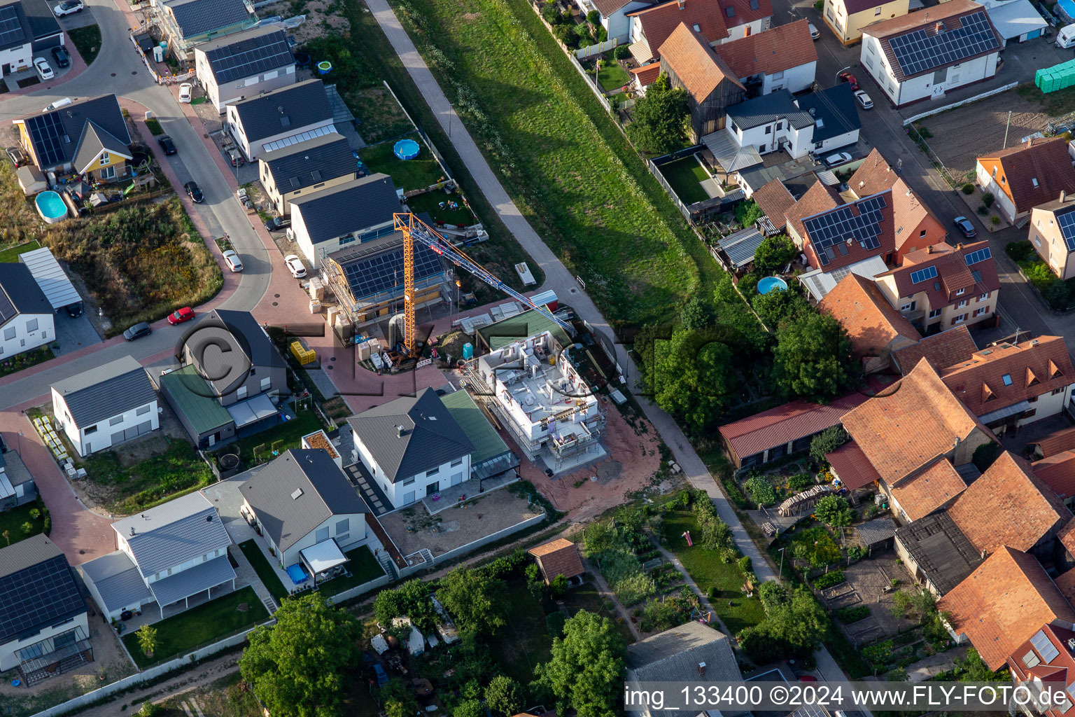 Photographie aérienne de Nouvelle zone de développement à Sandblatt à Hatzenbühl dans le département Rhénanie-Palatinat, Allemagne