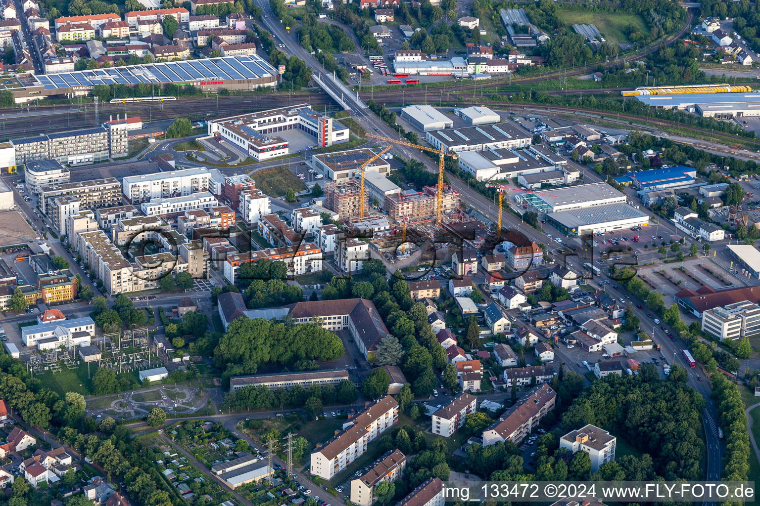 Vue aérienne de Bahnstadt à Bruchsal dans le département Bade-Wurtemberg, Allemagne