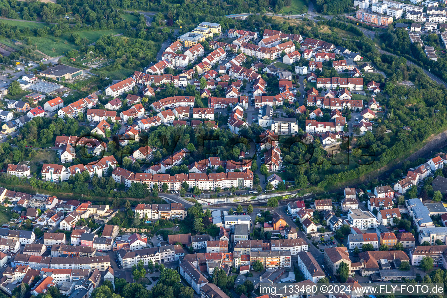 Vue aérienne de L'enfer d'argent à Bruchsal dans le département Bade-Wurtemberg, Allemagne