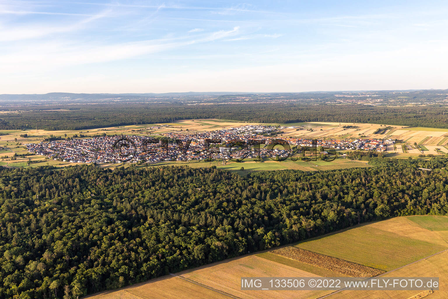 Vue oblique de Hambrücken dans le département Bade-Wurtemberg, Allemagne