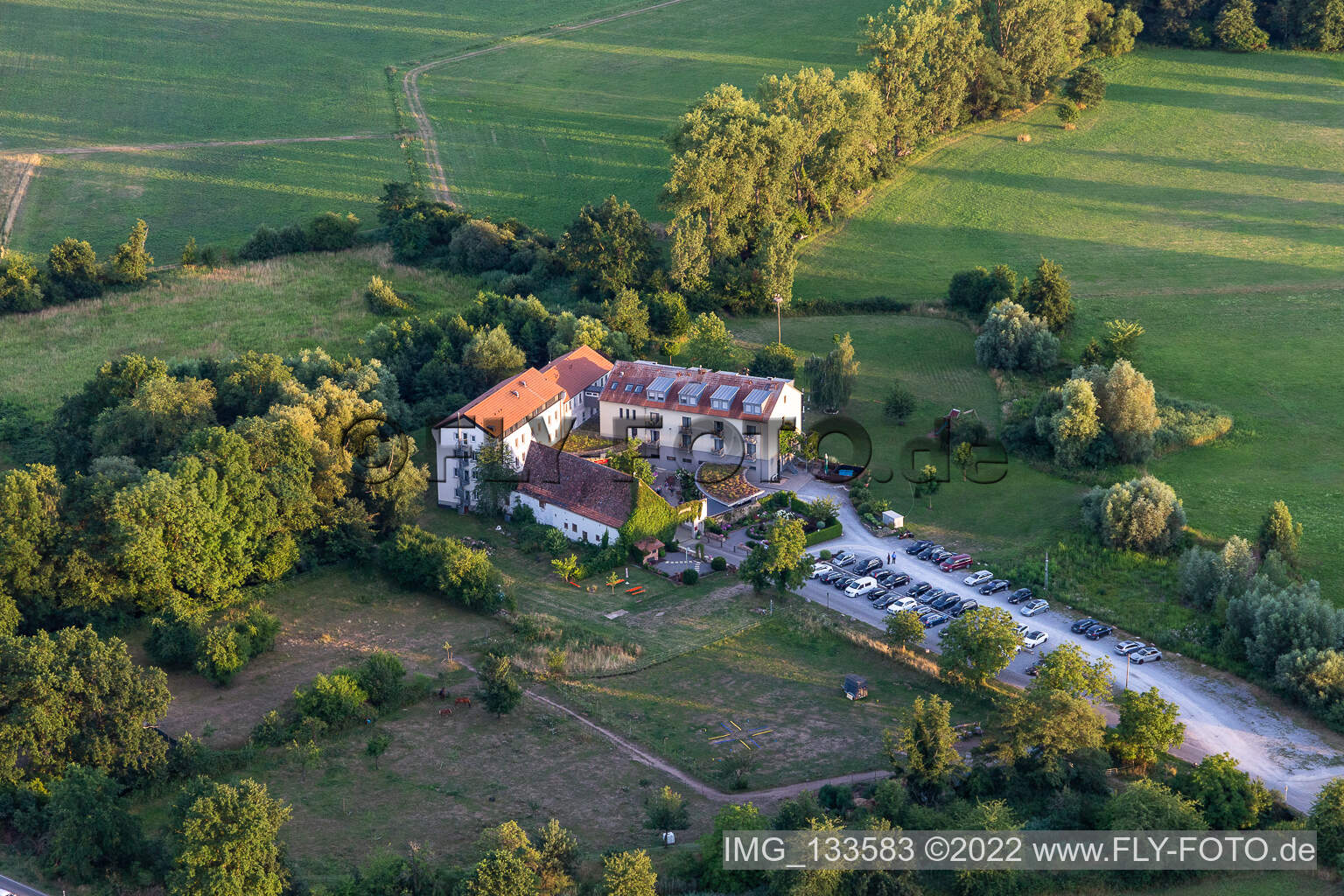 Photographie aérienne de Hôtel Zeiskamer Mühle à Zeiskam dans le département Rhénanie-Palatinat, Allemagne