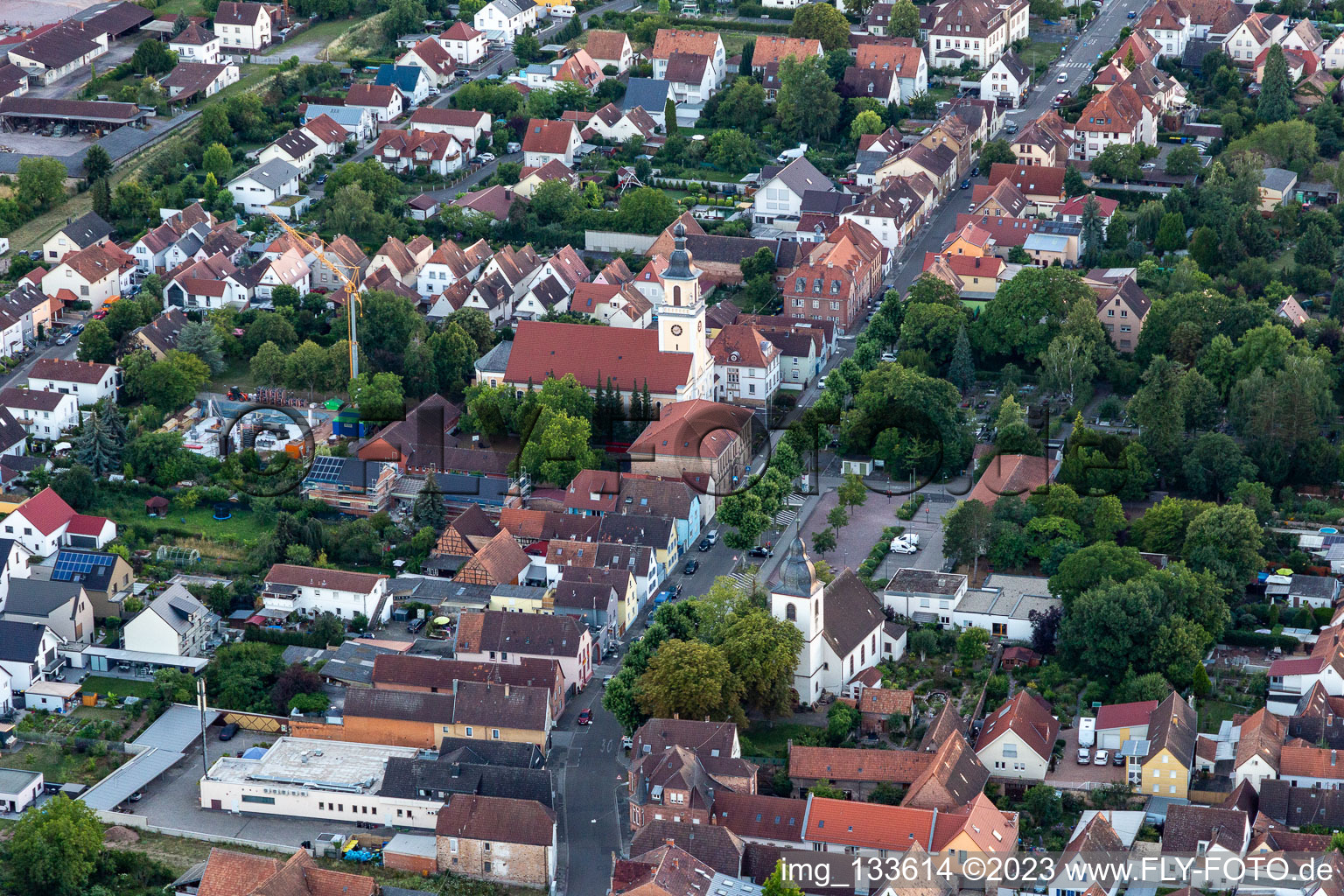 Quartier Queichheim in Landau in der Pfalz dans le département Rhénanie-Palatinat, Allemagne depuis l'avion