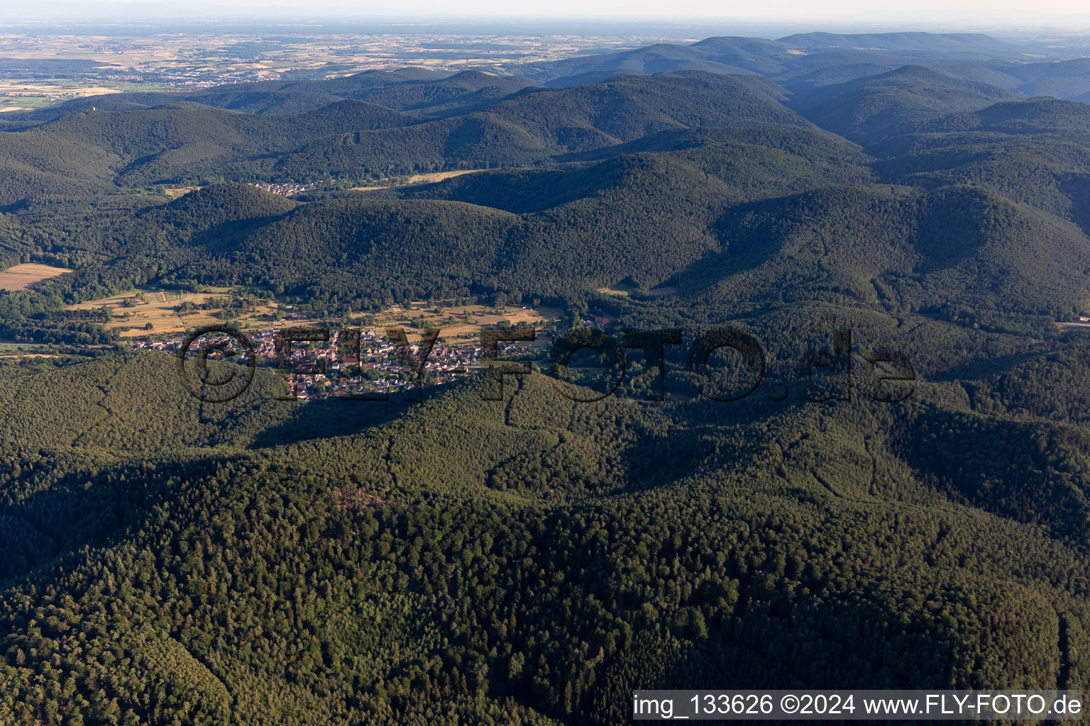 Vue aérienne de Birkenhördt dans le département Rhénanie-Palatinat, Allemagne