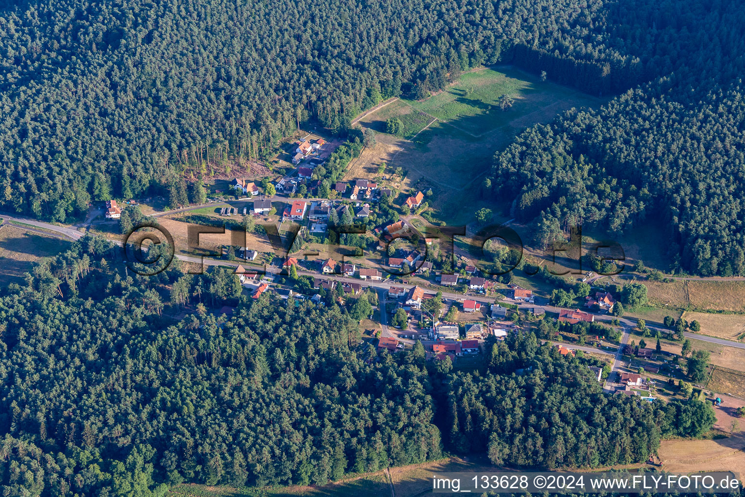 Quartier Lauterschwan in Erlenbach bei Dahn dans le département Rhénanie-Palatinat, Allemagne d'en haut