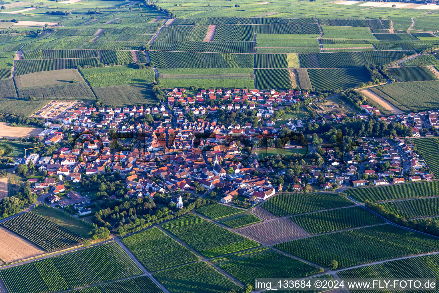 Vue aérienne de Wollmesheim à le quartier Mörzheim in Landau in der Pfalz dans le département Rhénanie-Palatinat, Allemagne