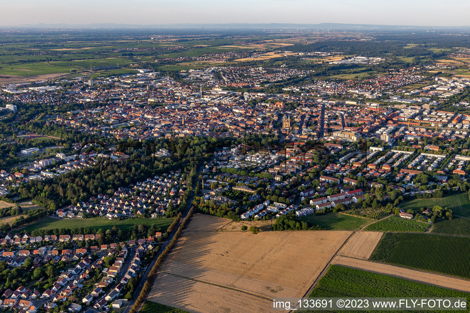 Vue aérienne de Wollmesheimer Straße à Landau in der Pfalz dans le département Rhénanie-Palatinat, Allemagne
