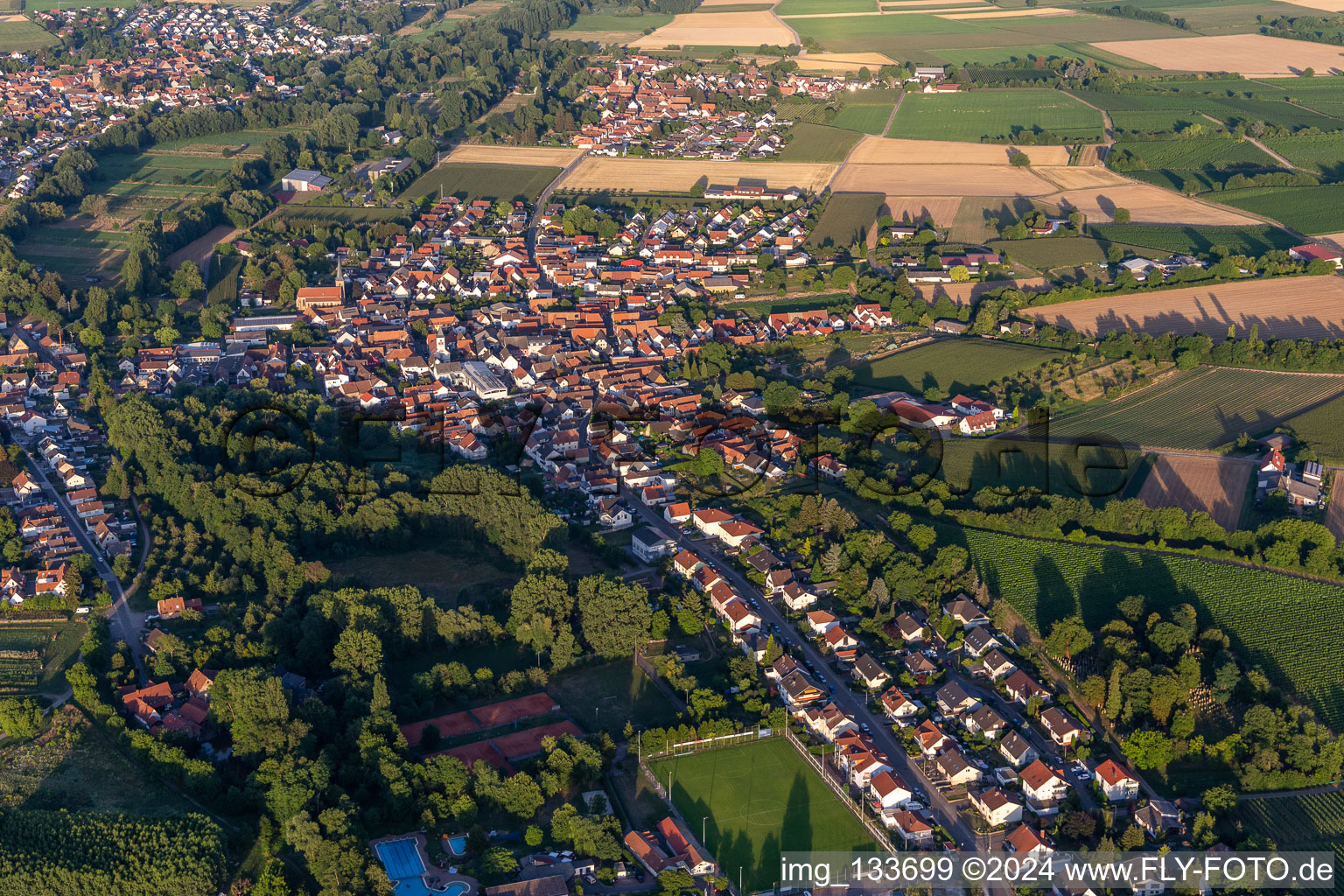 Quartier Ingenheim in Billigheim-Ingenheim dans le département Rhénanie-Palatinat, Allemagne hors des airs