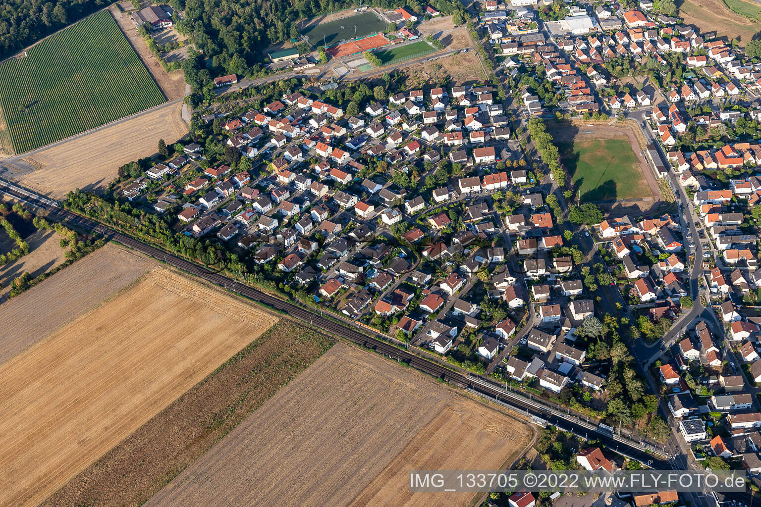 Vue aérienne de Goethering à Rheinzabern dans le département Rhénanie-Palatinat, Allemagne