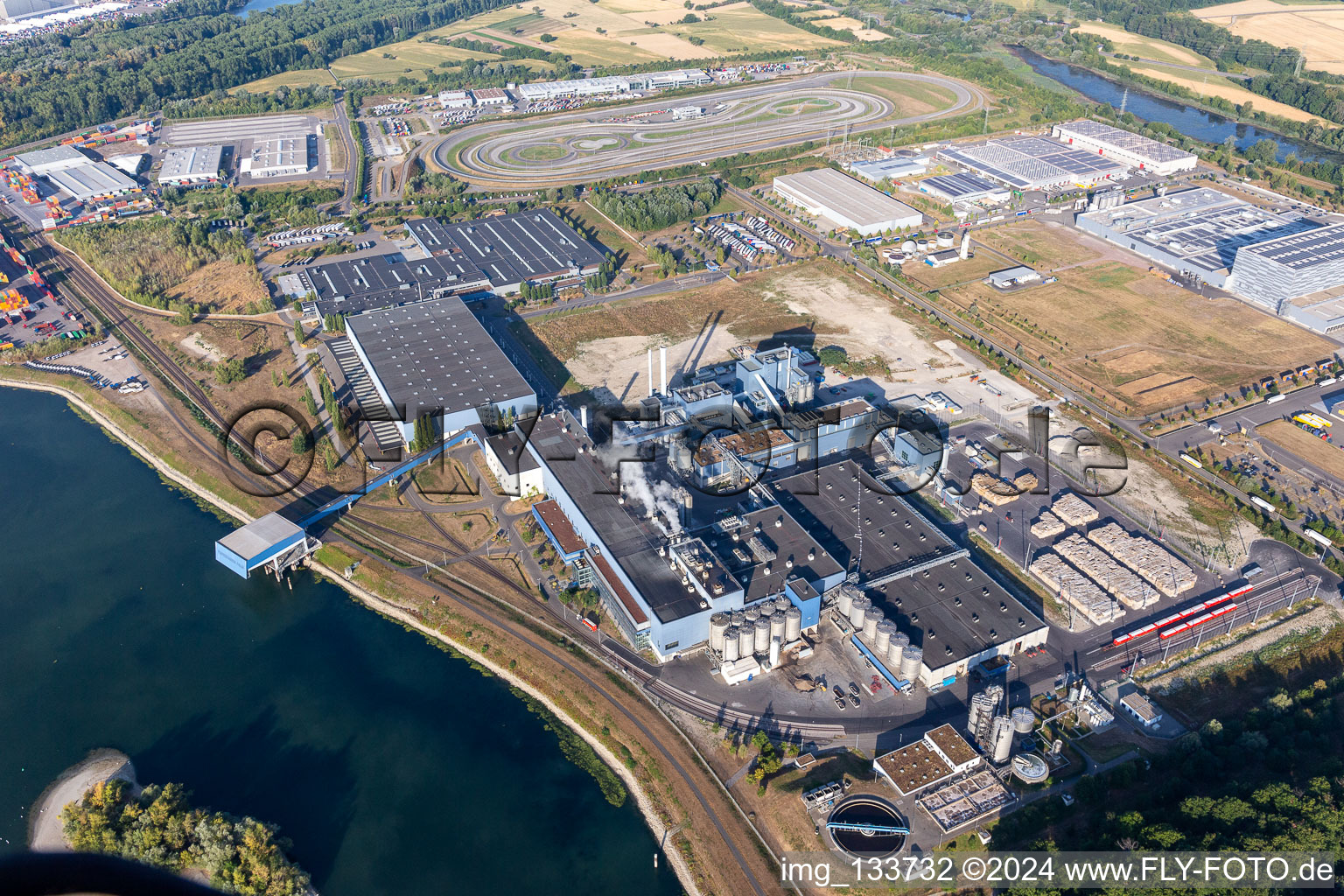 Photographie aérienne de Papierfabrik Palm GmbH & Co. KG | Plante Wörth am Rhein à Wörth am Rhein dans le département Rhénanie-Palatinat, Allemagne