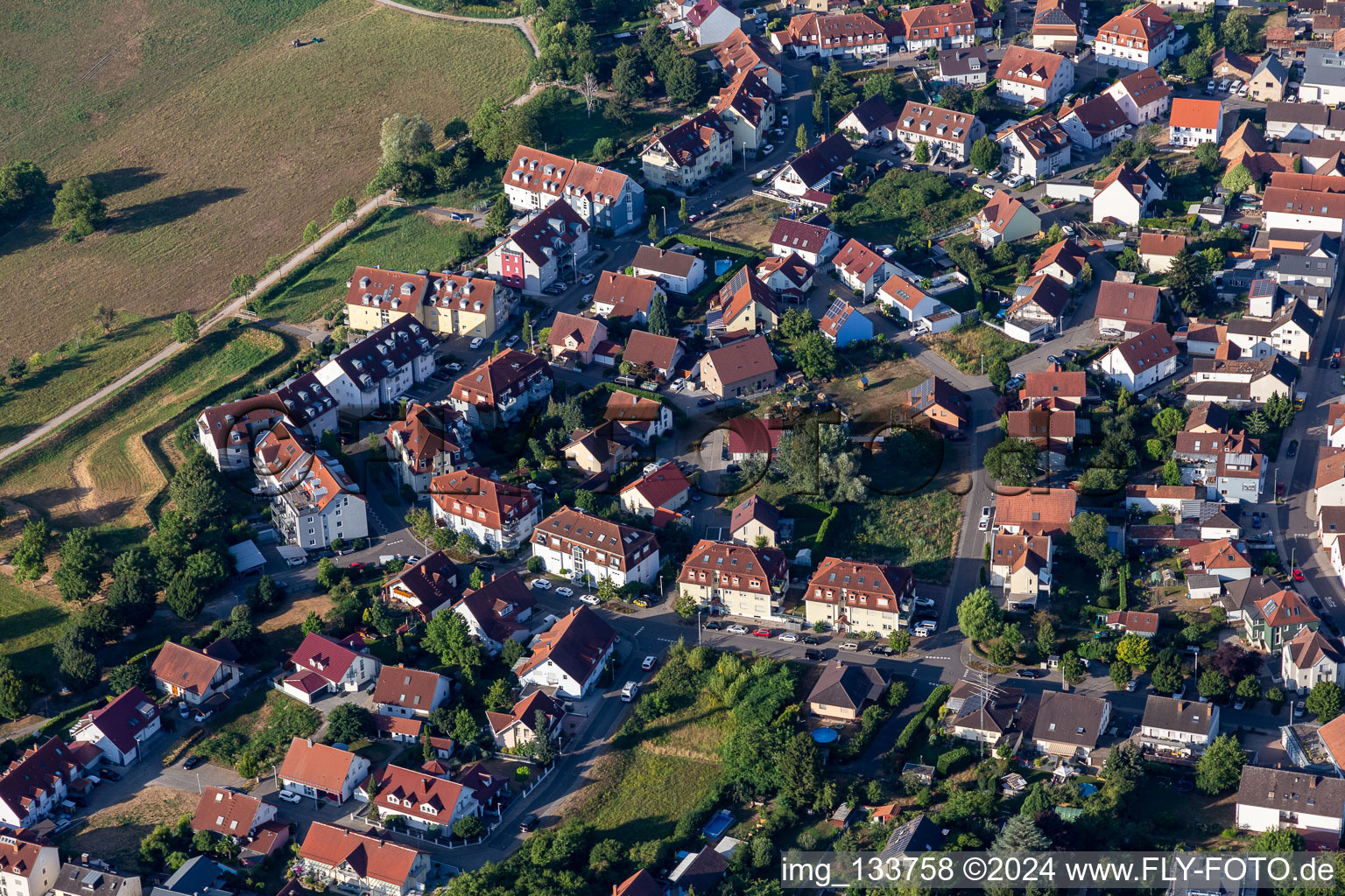 Quartier Maximiliansau in Wörth am Rhein dans le département Rhénanie-Palatinat, Allemagne vue d'en haut