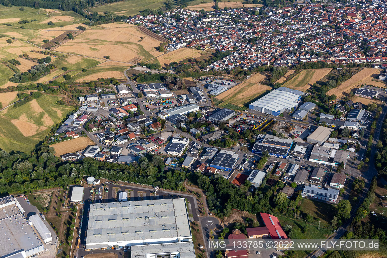 Vue aérienne de Zone industrielle Industriestr à Hagenbach dans le département Rhénanie-Palatinat, Allemagne