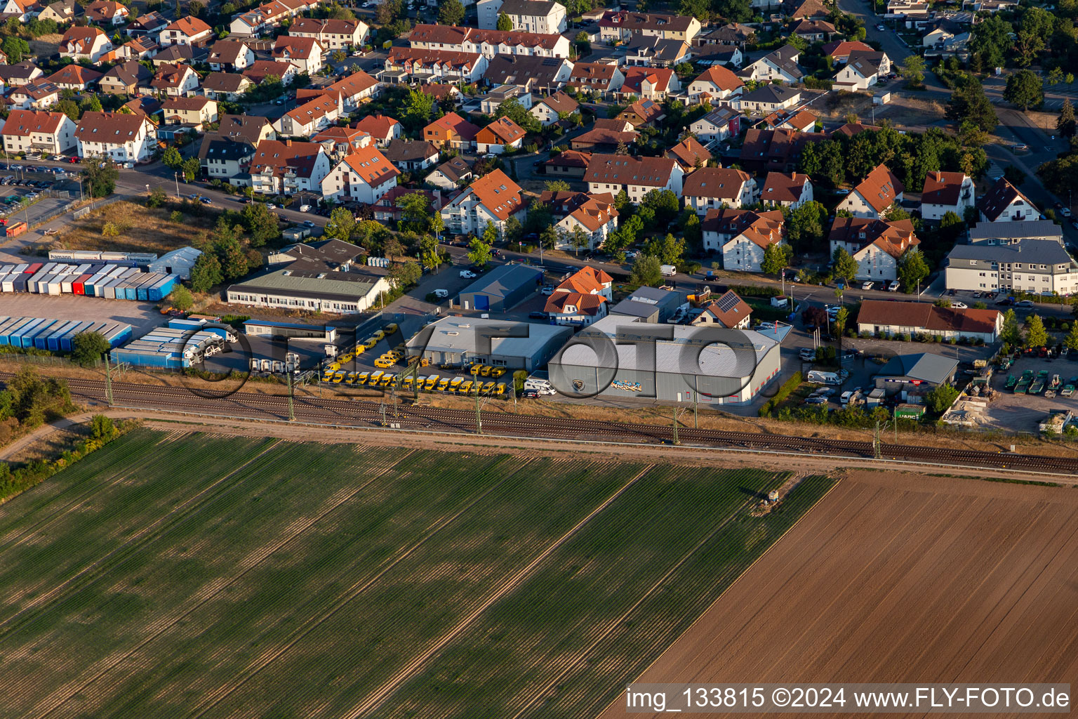 Vue oblique de Haßloch dans le département Rhénanie-Palatinat, Allemagne