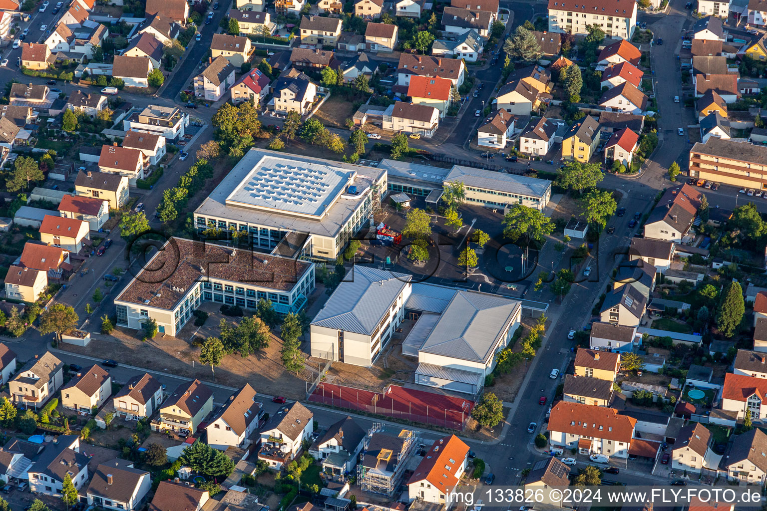 Vue aérienne de Lycée Hannah Arendt Haßloch à Haßloch dans le département Rhénanie-Palatinat, Allemagne