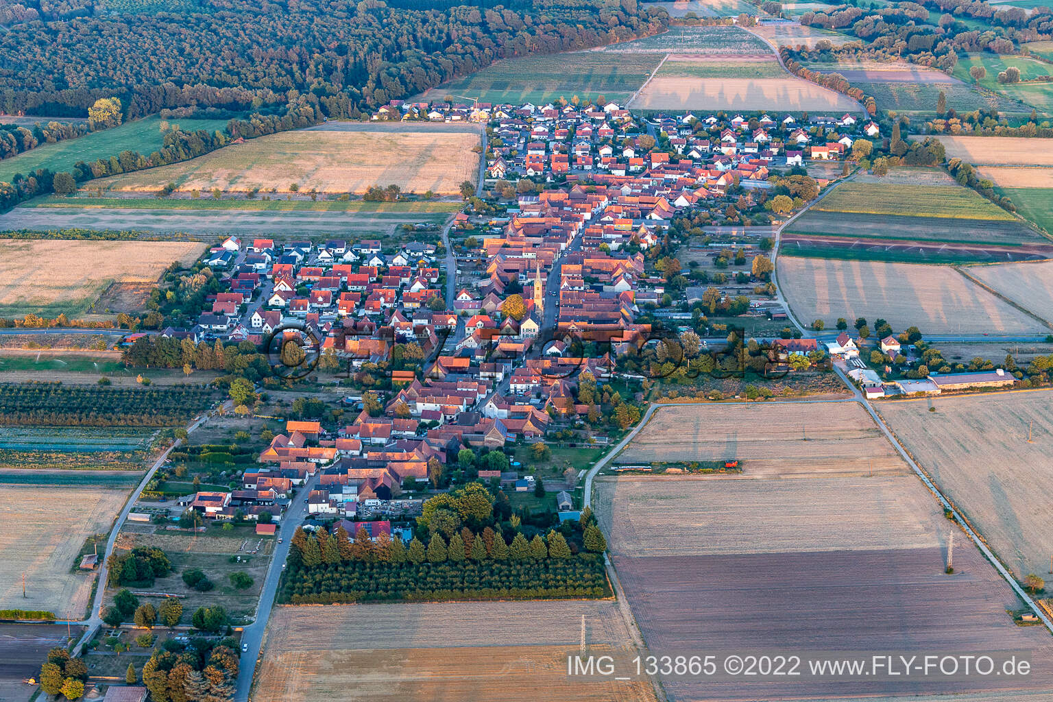 Erlenbach bei Kandel dans le département Rhénanie-Palatinat, Allemagne vue du ciel