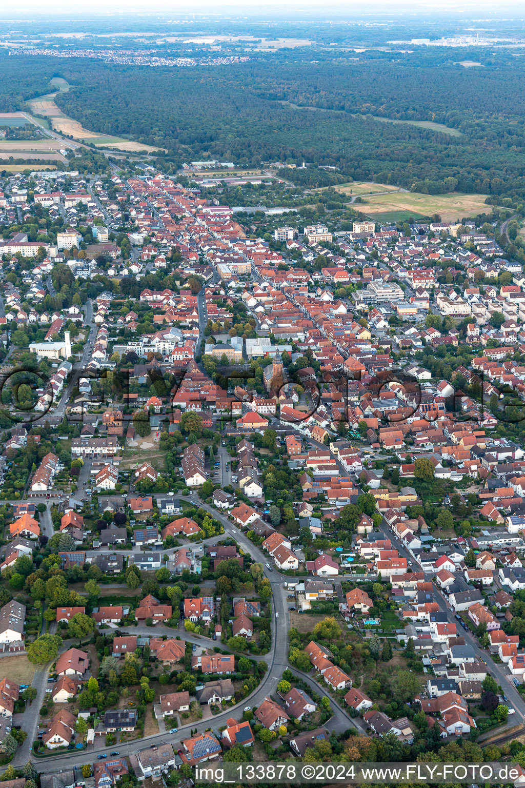 Vue aérienne de Kandel dans le département Rhénanie-Palatinat, Allemagne