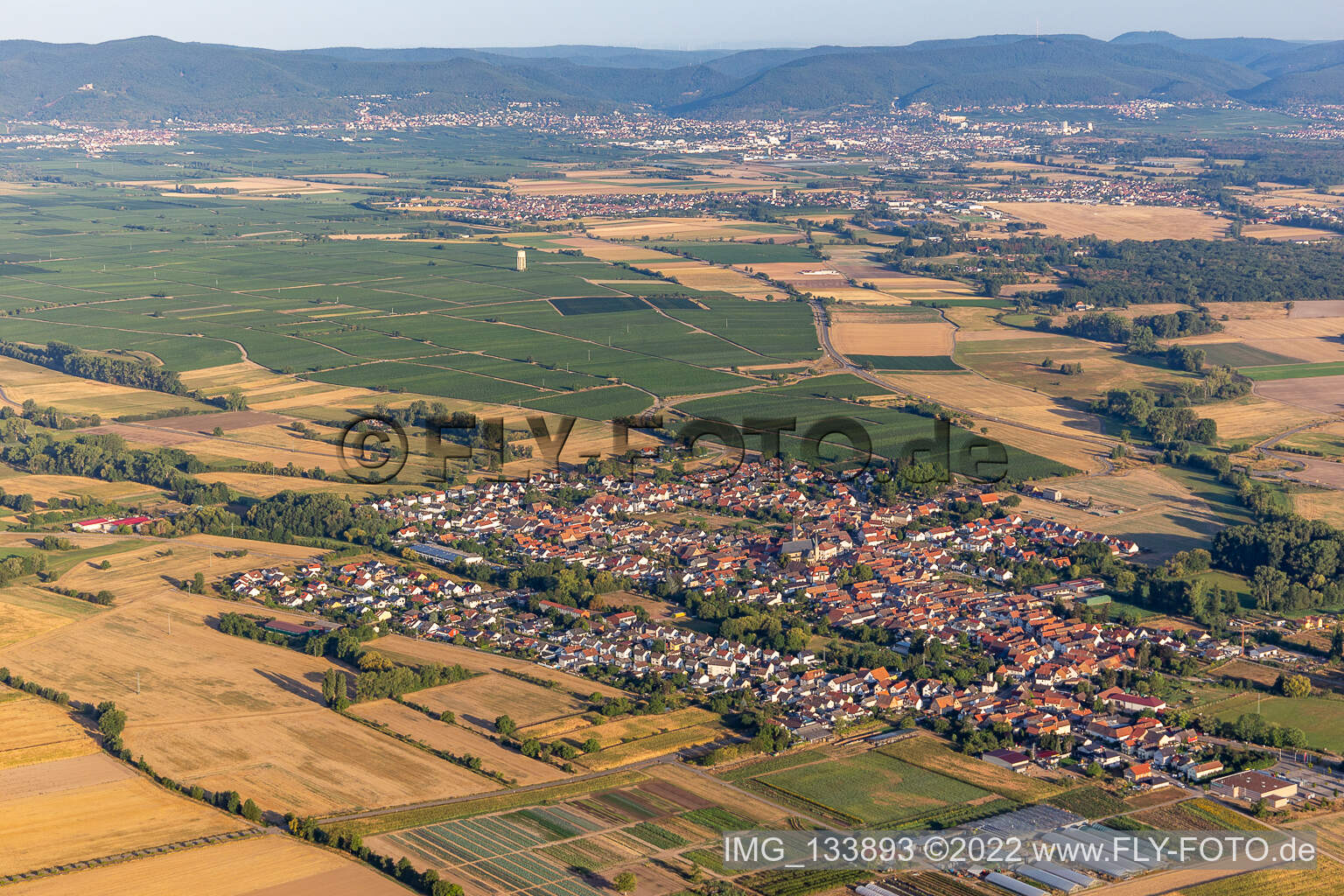 Vue d'oiseau de Quartier Geinsheim in Neustadt an der Weinstraße dans le département Rhénanie-Palatinat, Allemagne