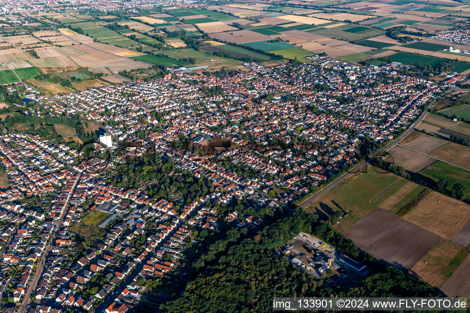 Quartier Iggelheim in Böhl-Iggelheim dans le département Rhénanie-Palatinat, Allemagne d'en haut